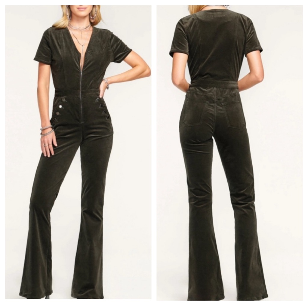Ramy Brook Helena Velveteen Jumpsuit Black